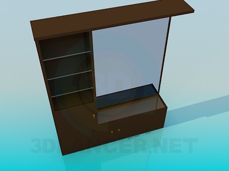 modelo 3D Espejo con pedestal y racks - escuchar modelo 3D Espejo con pedestal y racks - escuchar
