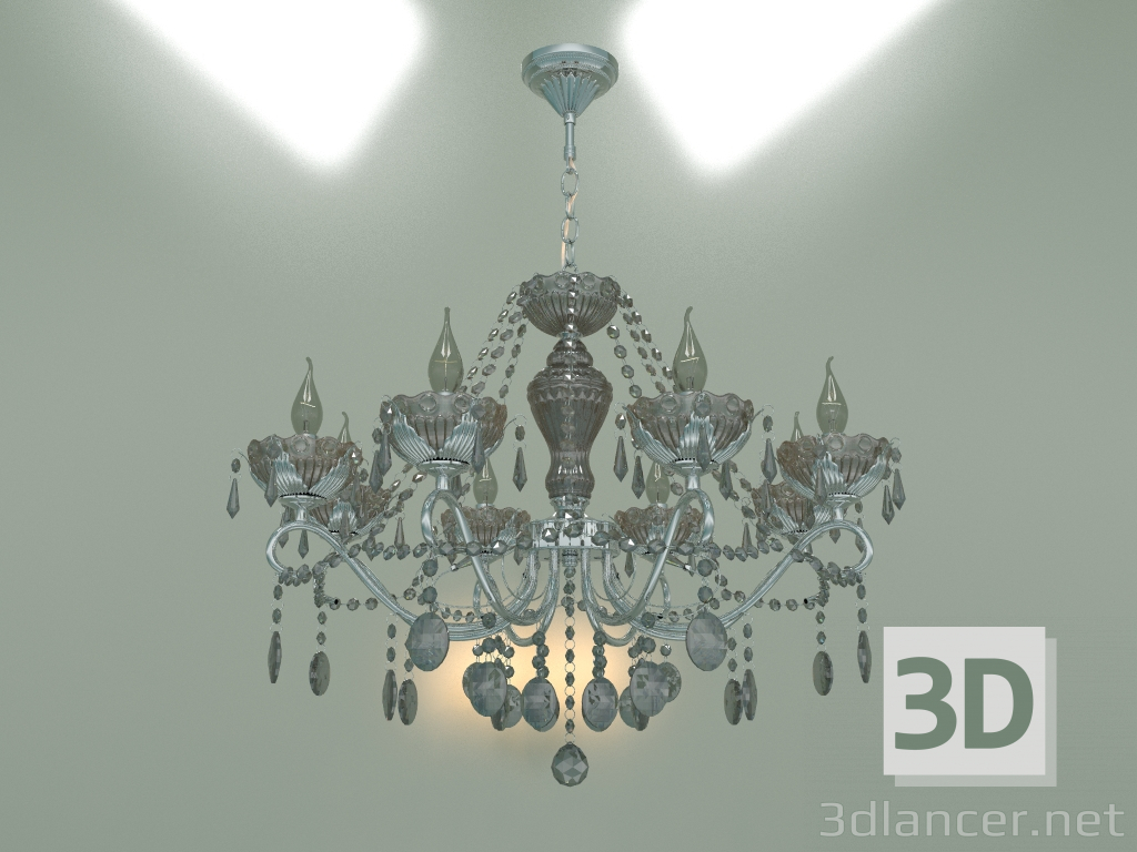 3d model Pendant chandelier Teodore 10103-8 (chrome-smoky crystal) - preview