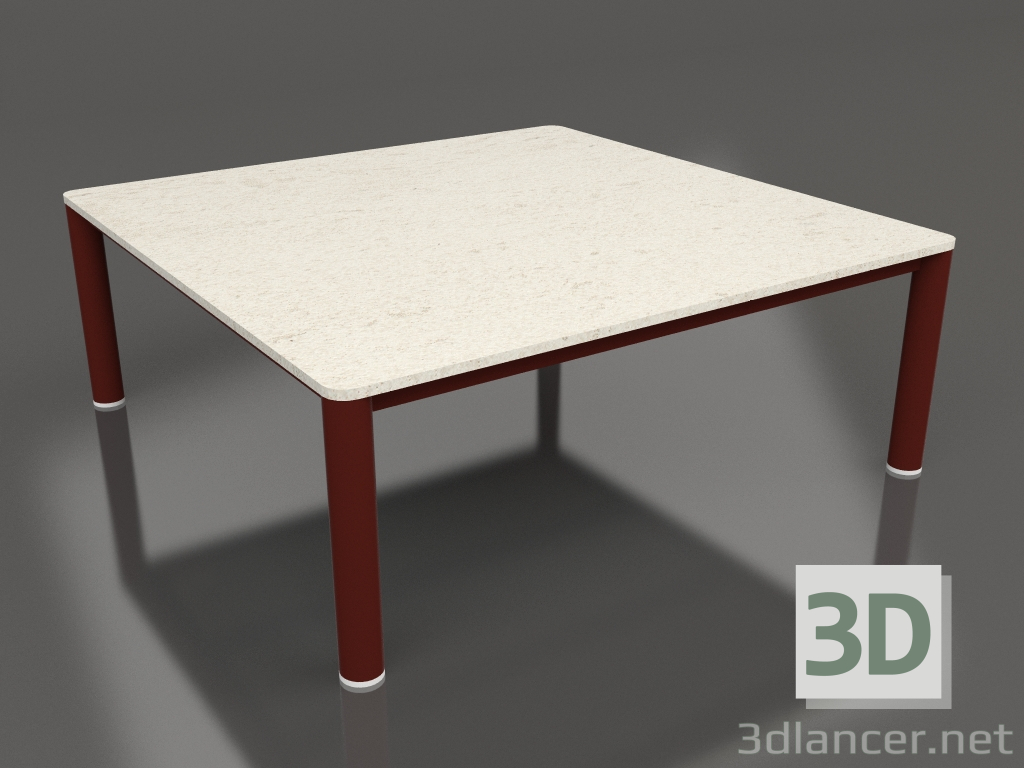 3 डी मॉडल कॉफ़ी टेबल 94×94 (वाइन रेड, डेक्कन डैने) - पूर्वावलोकन