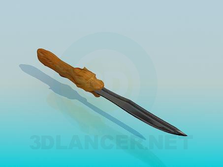 3d model A knife with wooden handle - preview 3d model A knife with wooden handle - preview
