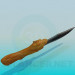 3d model A knife with wooden handle - preview