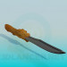 3d model A knife with wooden handle - preview