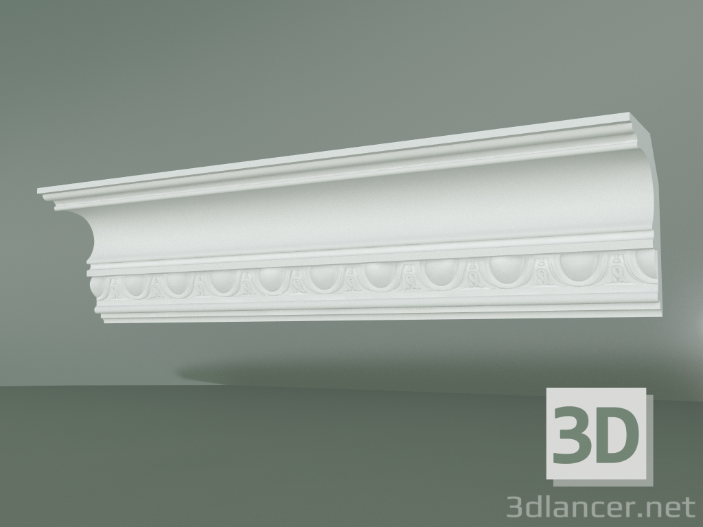 modèle 3D Corniche en plâtre avec ornement KV522 - preview