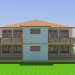 3 डी मॉडल दो मंजिला घर - पूर्वावलोकन