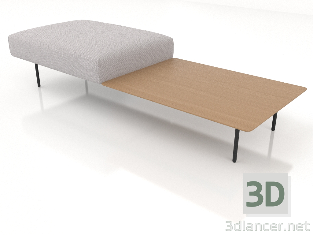 3d model Pouf, bench 190x70 - preview