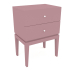 3d model One Static bedside table with two drawers (option 2) - preview
