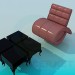 3 डी मॉडल फैंसी कुर्सी और मेज - पूर्वावलोकन