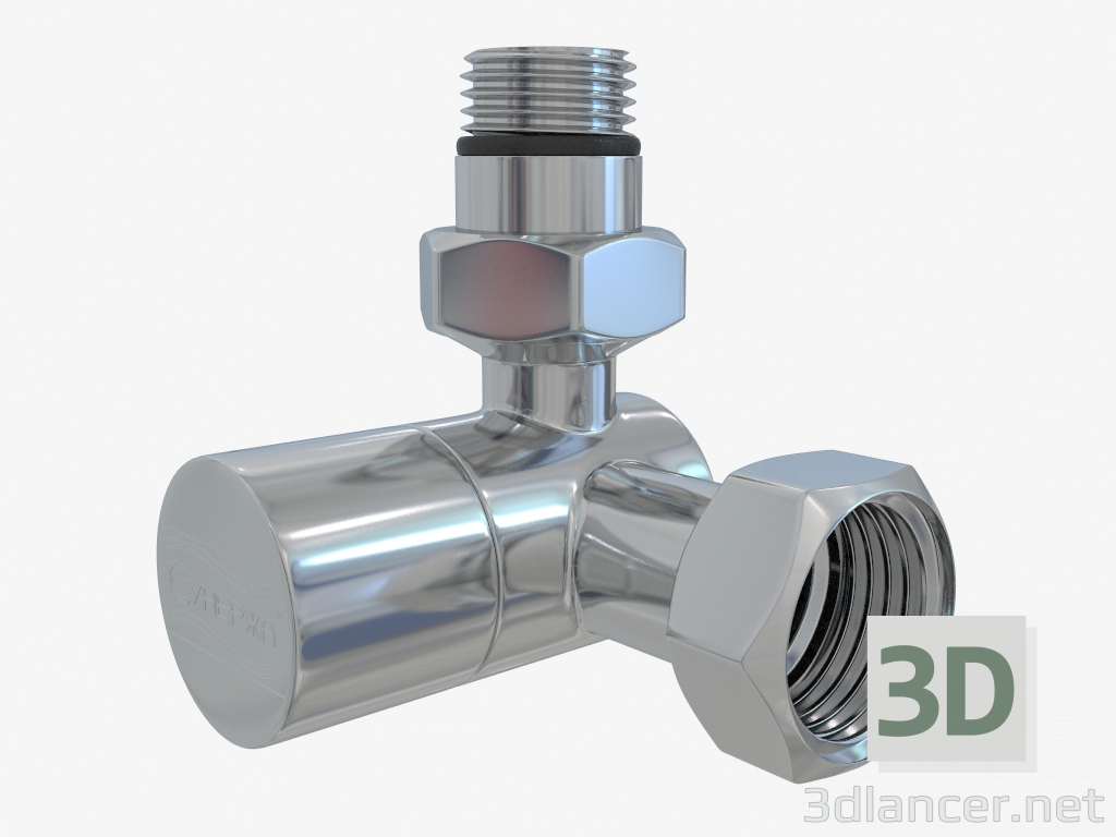 3d model Left 3D valve (hex) G 1/2 "HP x G 3/4" NG - preview