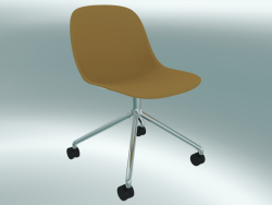 Chair swivel Fiber on 4 wheels (Ocher, Chrome)