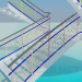 3D modeli Merdiven sahte Küpeşte ile - önizleme
