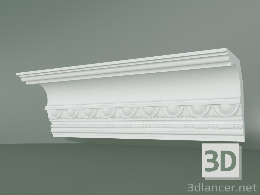 modèle 3D Corniche en plâtre avec ornement KV523 - preview
