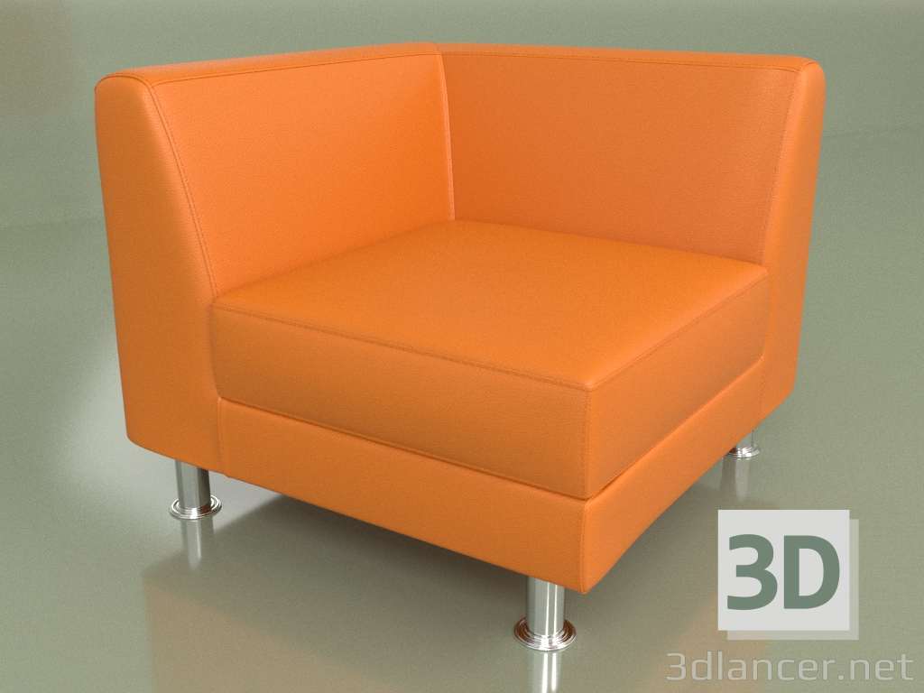 3d модель Секция Эволюшн угловая (Orange leather) – превью