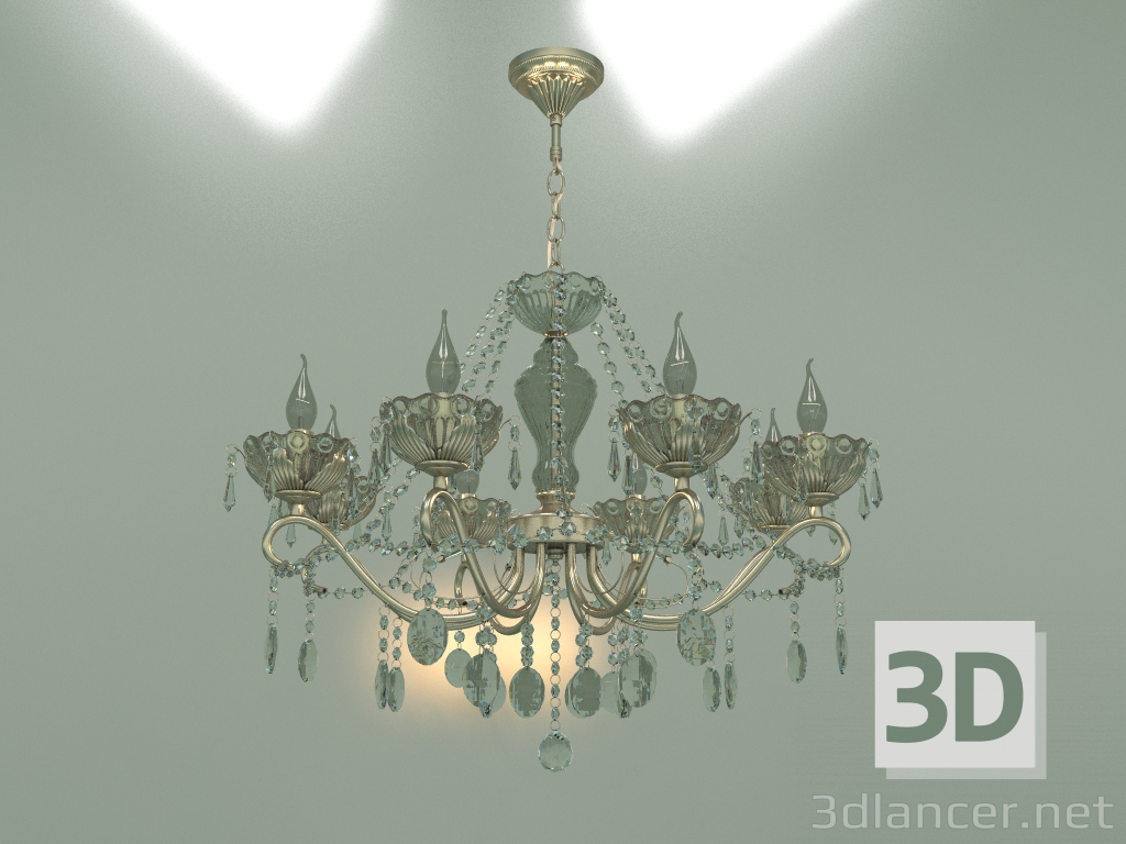 3d model Pendant chandelier 10103-8 (antique bronze-clear crystal) - preview