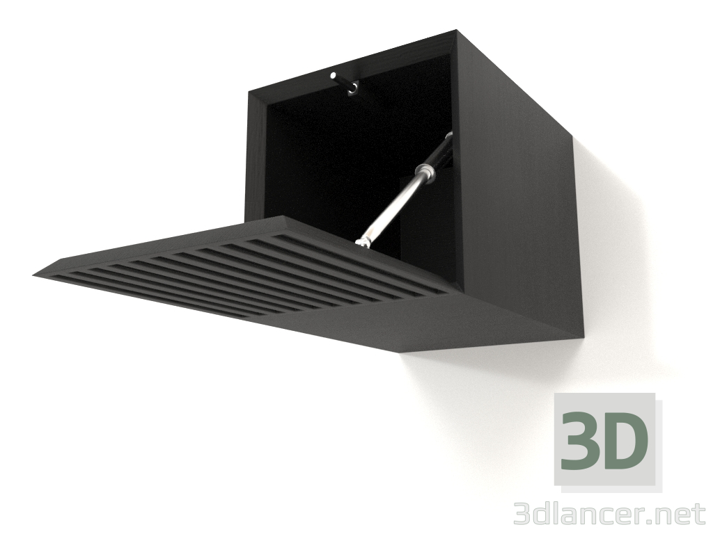 3D Modell Hängeregal ST 06 (offene Welltür) (250x315x250, Holz schwarz) - Vorschau