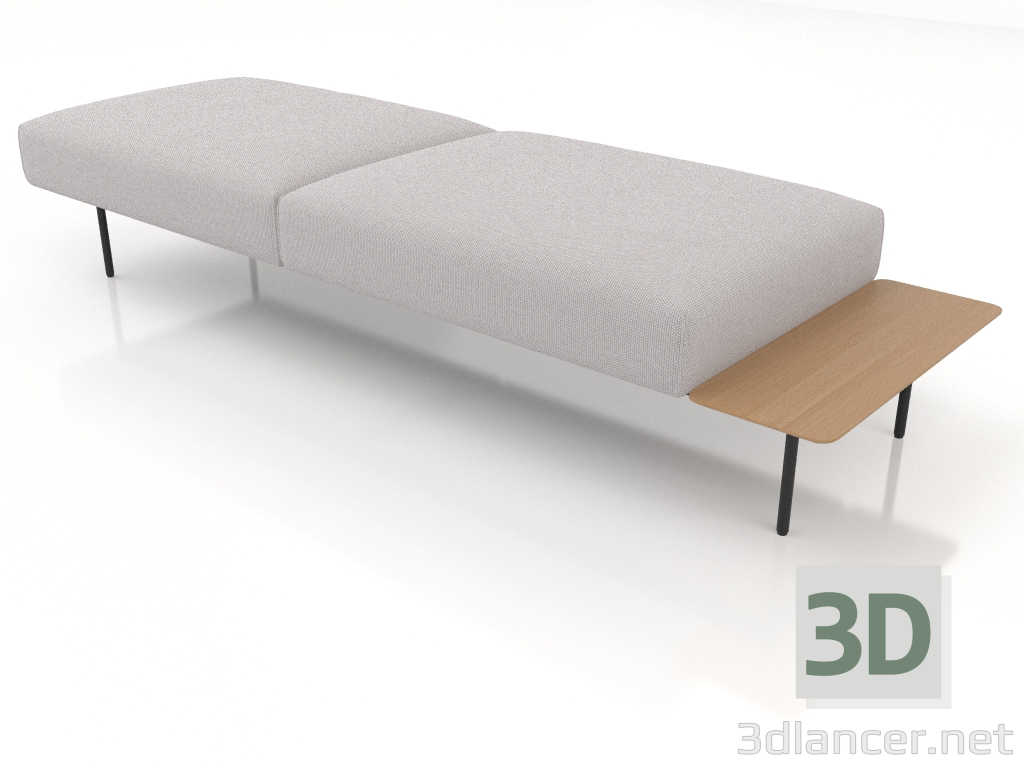 3d model Pouf, bench 215x70 - preview