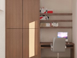 Built-in wall unit for small bedrooms