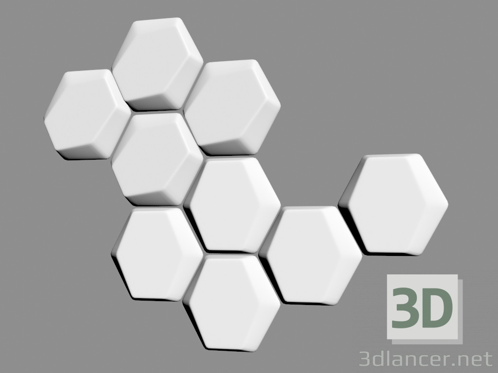 3D modeli Alçı duvar paneli (sanat 185) - önizleme