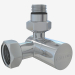 3d model 3D valve right (hex) G 1/2 "HP x G 3/4" NG - preview