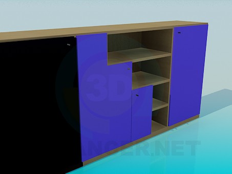 modelo 3D Armario con estantes abiertos - escuchar modelo 3D Armario con estantes abiertos - escuchar