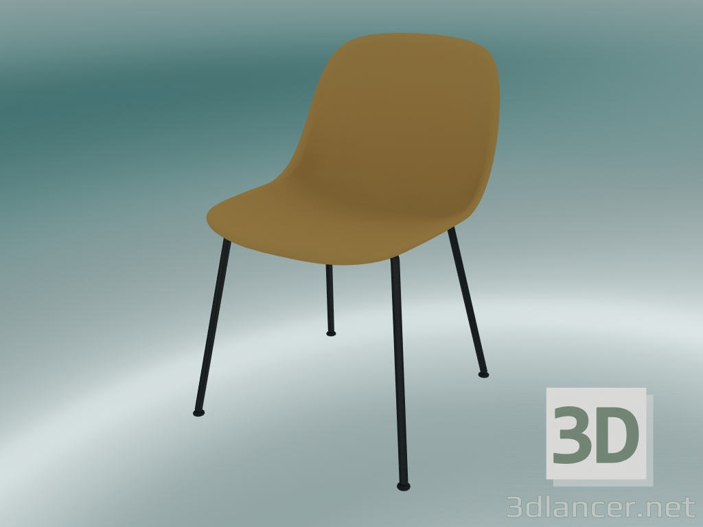 modèle 3D Chaise en fibre avec base en tube (ocre, noir) - preview