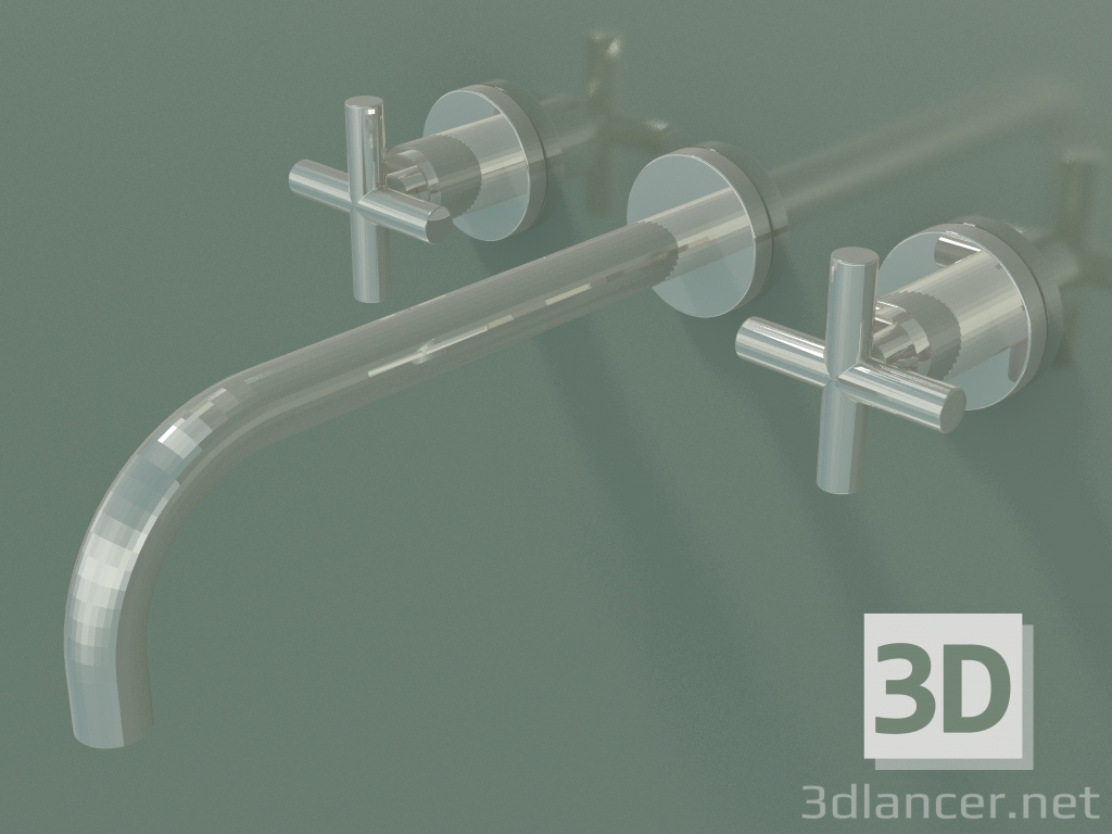 modello 3D Miscelatore lavabo a parete senza scarico (36717892-080010) - anteprima