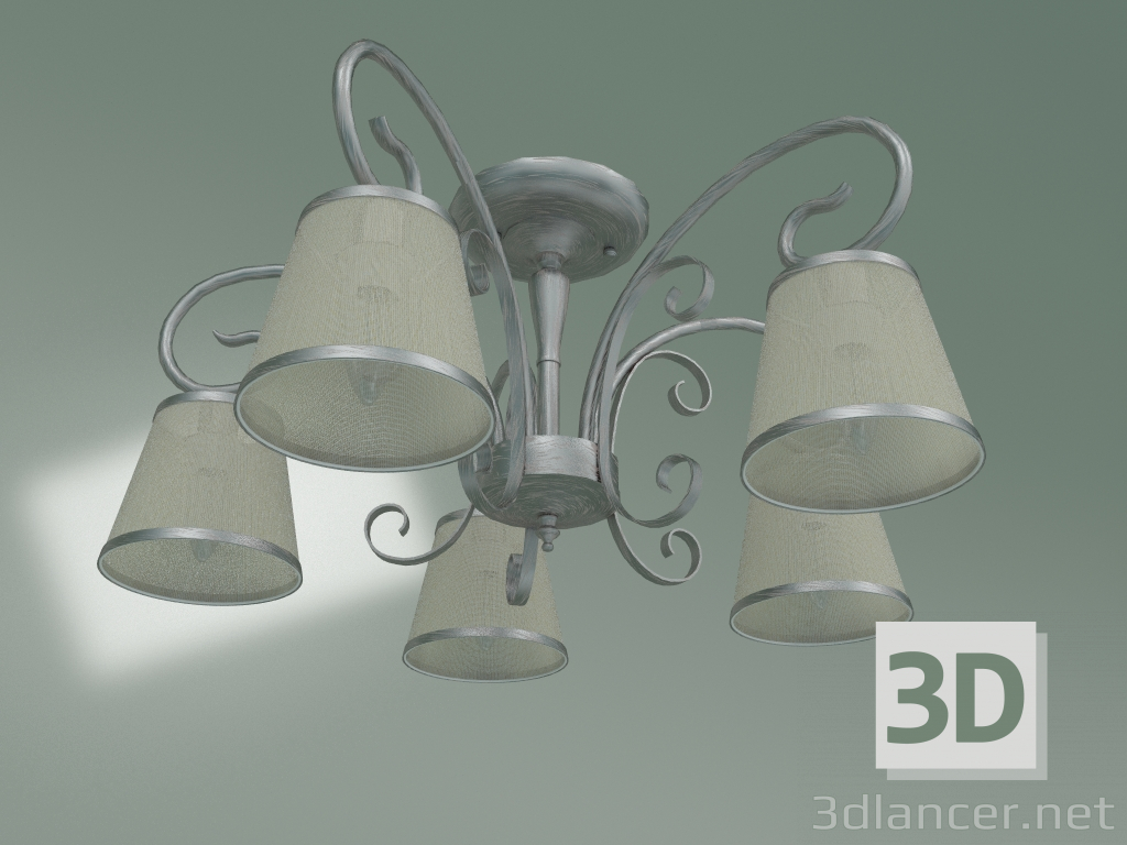 3d model Ceiling chandelier 60065-5 (silver) - preview