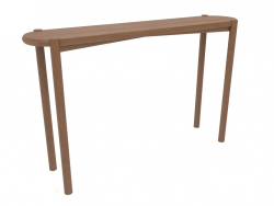 Table console (extrémité arrondie) (1215x280x754, bois brun clair)
