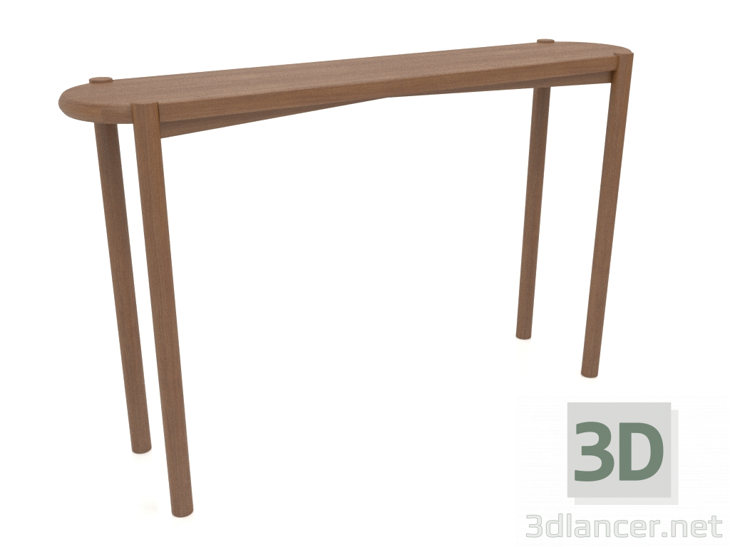 Modelo 3d Mesa de console (extremidade arredondada) (1215x280x754, madeira marrom claro) - preview