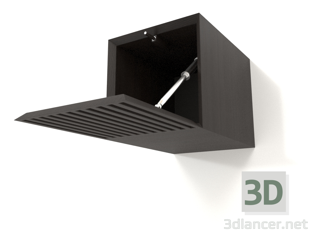 3d model Hanging shelf ST 06 (open corrugated door) (250x315x250, wood brown dark) - preview