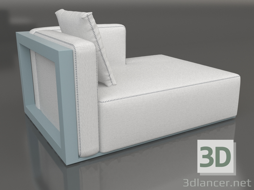 modèle 3D Module canapé section 2 droite (Bleu gris) - preview