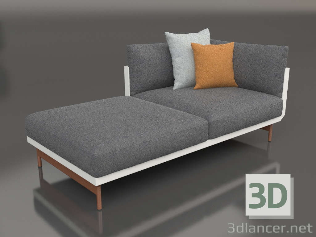 Modelo 3d Módulo de sofá, seção 2 esquerda (cinza ágata) - preview