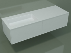 Washbasin with drawers (06UC824S1, Glacier White C01, L 144, P 50, H 36 cm)