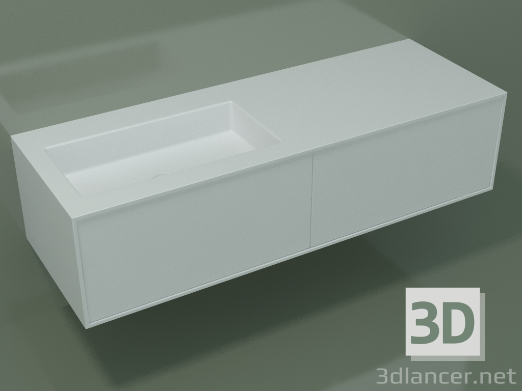 3d model Washbasin with drawers (06UC824S1, Glacier White C01, L 144, P 50, H 36 cm) - preview