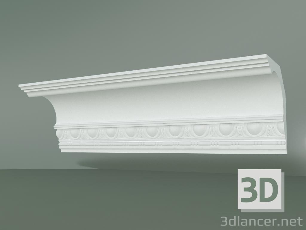 modèle 3D Corniche en plâtre avec ornement KV525 - preview