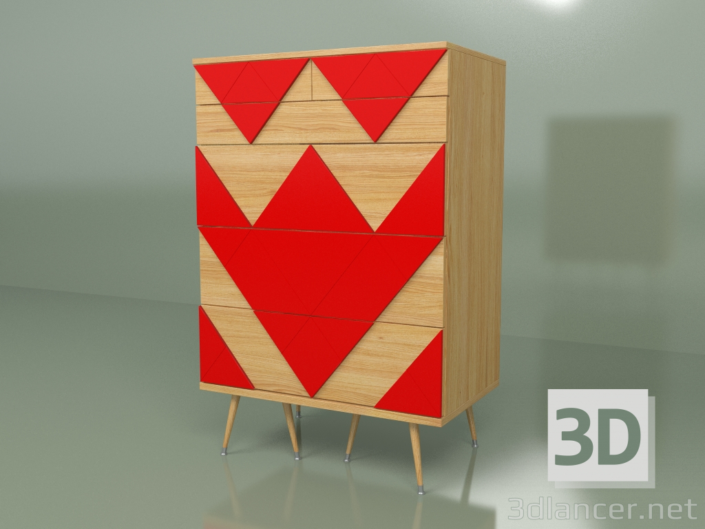 3 डी मॉडल दराज के चेस्ट बिग वू (लाल, हल्का लिबास) - पूर्वावलोकन
