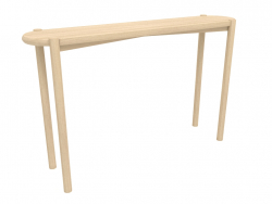 Mesa de console (extremidade arredondada) (1215x280x754, madeira branca)