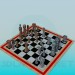3d model Checkerboard with shapes - preview