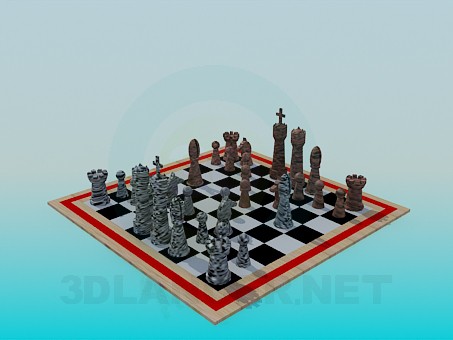 3d model Checkerboard with shapes - preview 3d model Checkerboard with shapes - preview