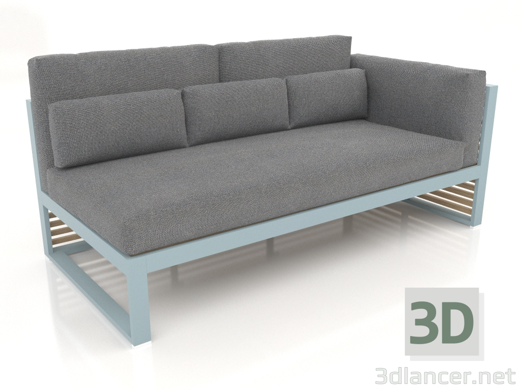 modèle 3D Canapé modulable, section 1 droite, dossier haut (Bleu gris) - preview