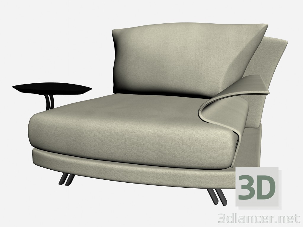 3d модель Супер Рой крісло з підставкою – превью