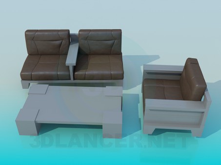 modelo 3D Sofá con mesa - escuchar modelo 3D Sofá con mesa - escuchar