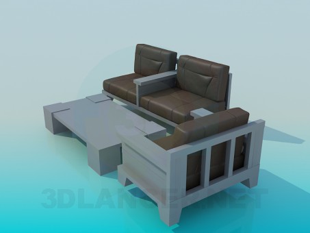 modelo 3D Sofá con mesa - escuchar modelo 3D Sofá con mesa - escuchar