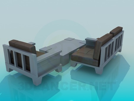 modelo 3D Sofá con mesa - escuchar modelo 3D Sofá con mesa - escuchar