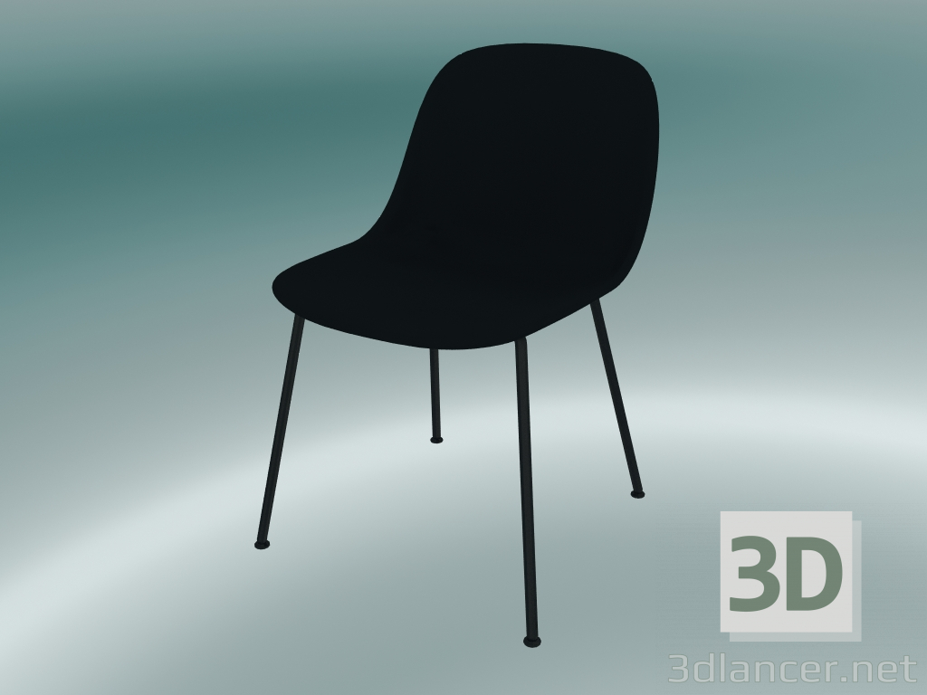 modèle 3D Chaise en fibre avec base en tube (noir) - preview