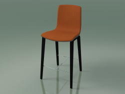 Bar chair 3994 (4 wooden legs, polypropylene, with front trim, black birch)
