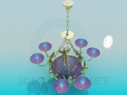 Chandelier with golden chains