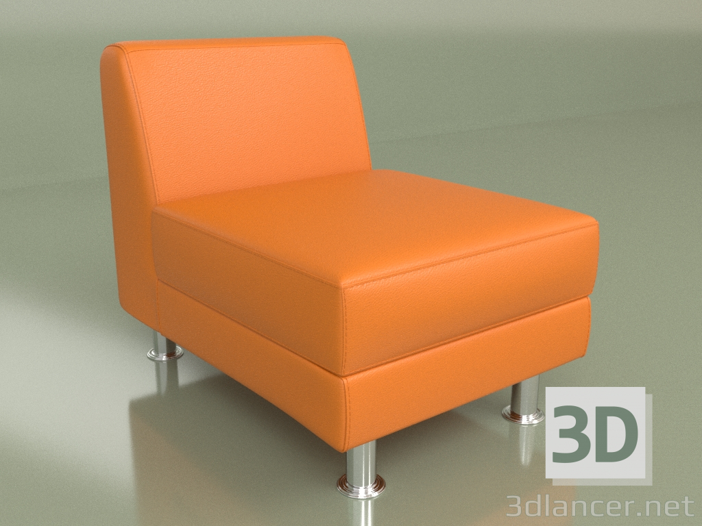modèle 3D Section Evolution 1 place (Cuir Orange) - preview