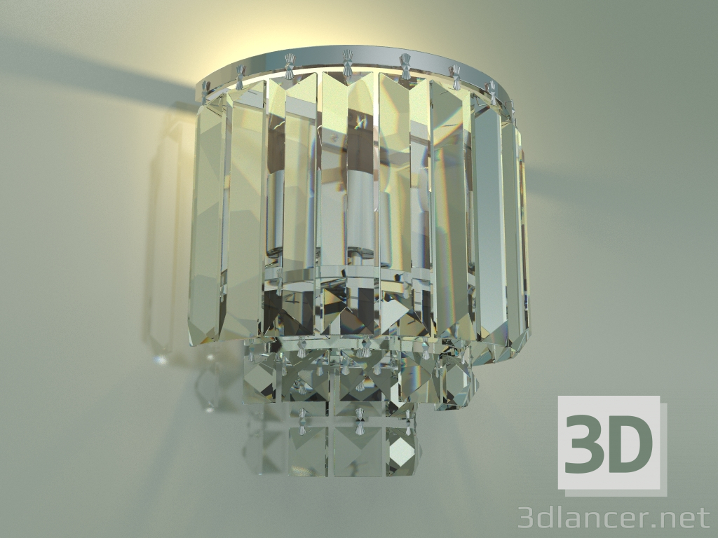 3d model Aplique Torreta 10105-2 (cromo-cristal transparente) - vista previa