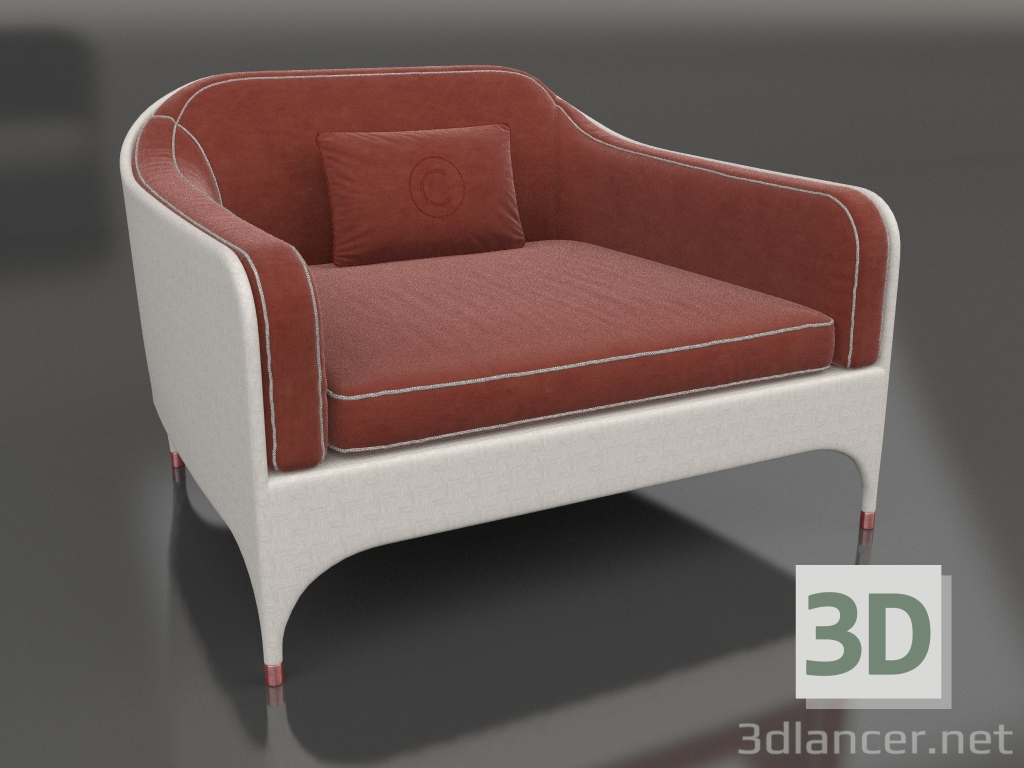 modello 3D Poltrona con braccioli (OD1031) - anteprima