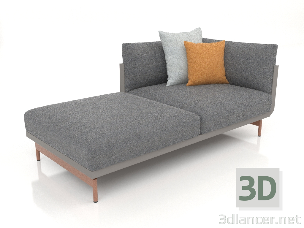 modello 3D Modulo divano, sezione 2 sinistra (Grigio quarzo) - anteprima